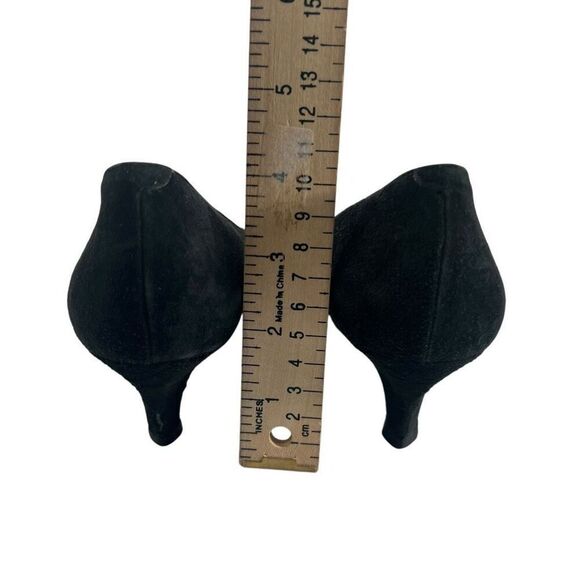 Yves Saint Laurent Black Gray & Red Suede Pumps Heels Sz6 Vintage - Picture 5 of 11